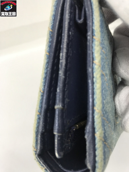 GUCCI コンパクトウォレット GGマーモント コンパクトウォレット デニム インディゴ