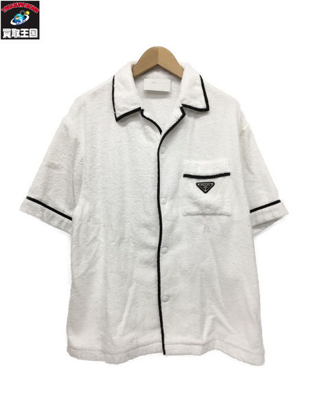 PRADA/22SS Terry Bowling Shirt/パイル/テリーボーリングシャツ/L/白