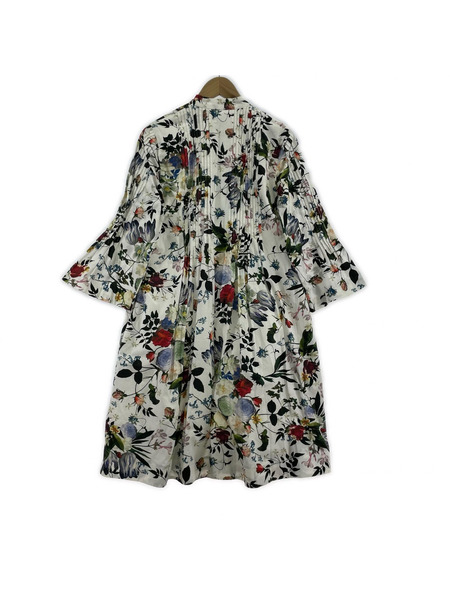 Erdem 長袖ワンピース 総花柄 ワンピース 白