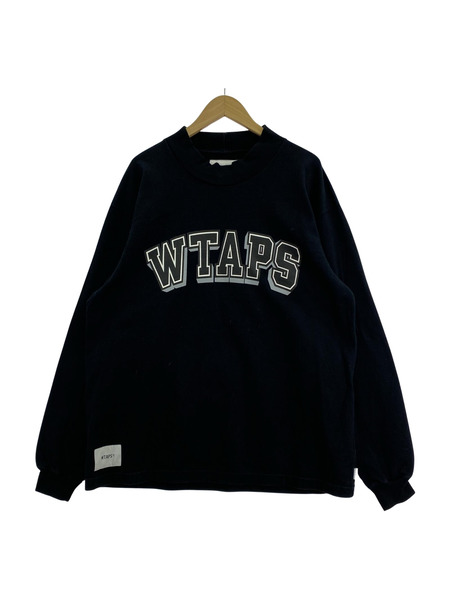 WTAPS スウェット・トレーナー モックネックフロントロゴスウェット ブラック
