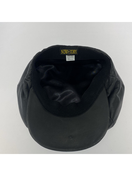 NEW YORK HAT キャスケット・ハンチング ラムスキン 黒 USA製