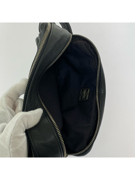 PORTER ソノ他バッグ レザー ダブルジップ セカンドバッグ 黒