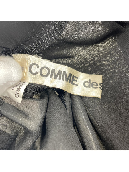 COMME des GARCONS レイヤードジョーゼットビニールスカート S クリア×ブラック