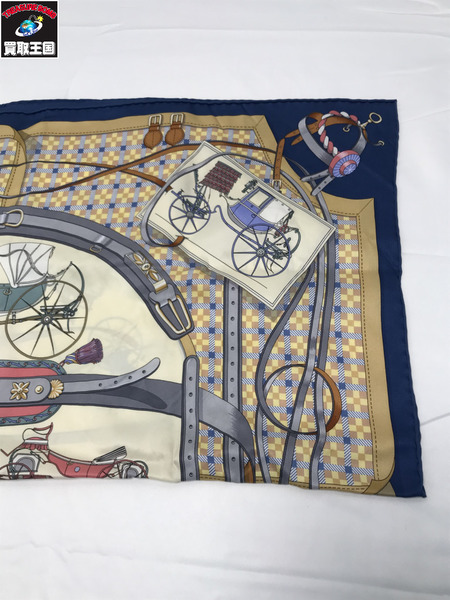 HERMES カレ70 馬車の変遷 スカーフ シルク エルメス