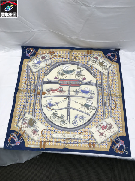 HERMES カレ70 馬車の変遷 スカーフ シルク エルメス