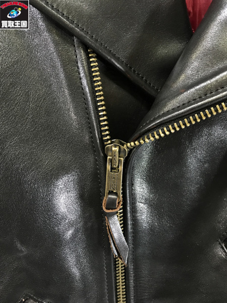 .  LEATHER BOMU ホースハイド ダブルライダースジャケット M
