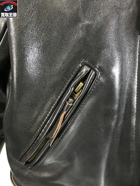 .  LEATHER BOMU ホースハイド ダブルライダースジャケット M