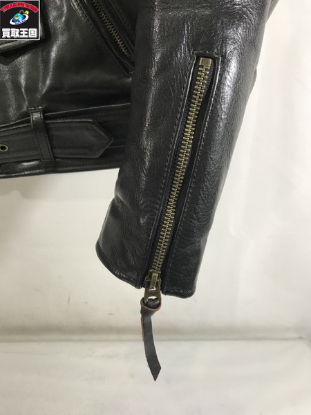 .  LEATHER BOMU ホースハイド ダブルライダースジャケット M