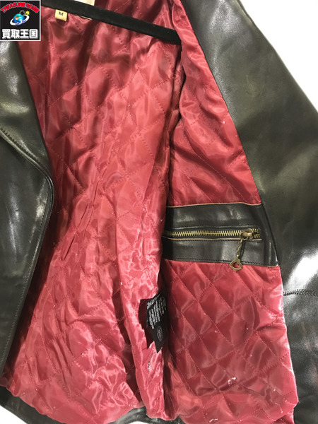 .  LEATHER BOMU ホースハイド ダブルライダースジャケット M
