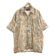 POLO RALPH LAUREN リネン アロハシャツ 花柄 カーキ L[値下]