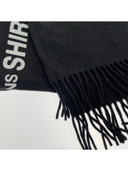 COMME des GARCONS SHIRT 20AW ロゴプリント 大判マフラー ブラック