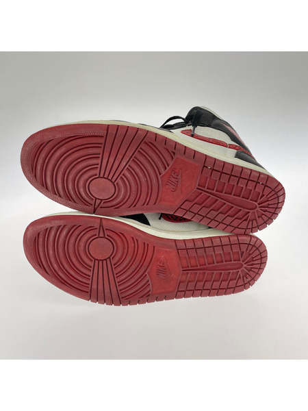 NIKE スニーカー Jordan 1 Phat Black Red Olive 28.5cm
