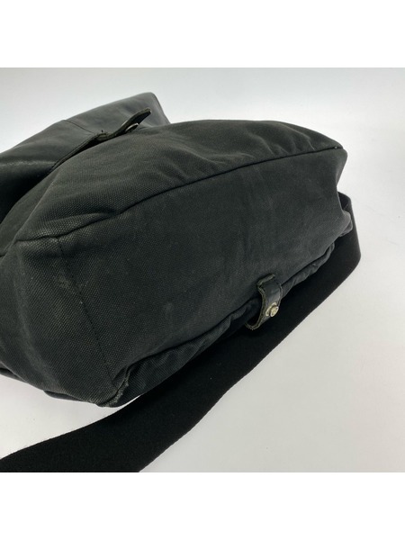 Y's Yohji Yamamoto ショルダーバッグ レザー/キャンバス ショルダーバッグ BLK