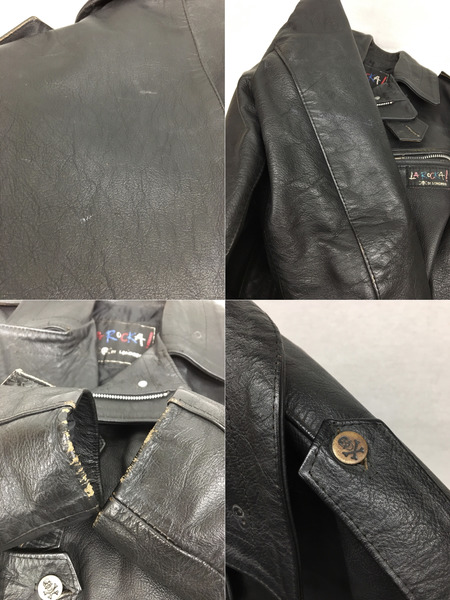 80s LA ROCKA! BIKER JACKET ラロッカ バイカー レザーライダースジャケット