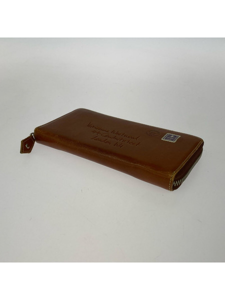 Vivienne Westwood 長財布 レザーラウンドジップ/BRN