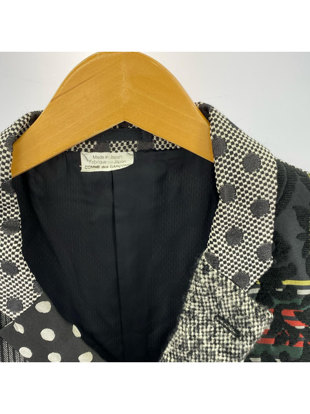 COMME des GARCONS HOMME PLUS 12AW 異素材切替ジャケット グレー XS