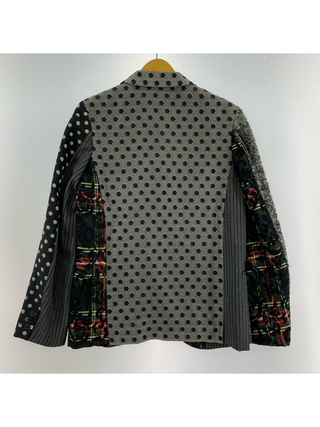 COMME des GARCONS HOMME PLUS 12AW 異素材切替ジャケット グレー XS