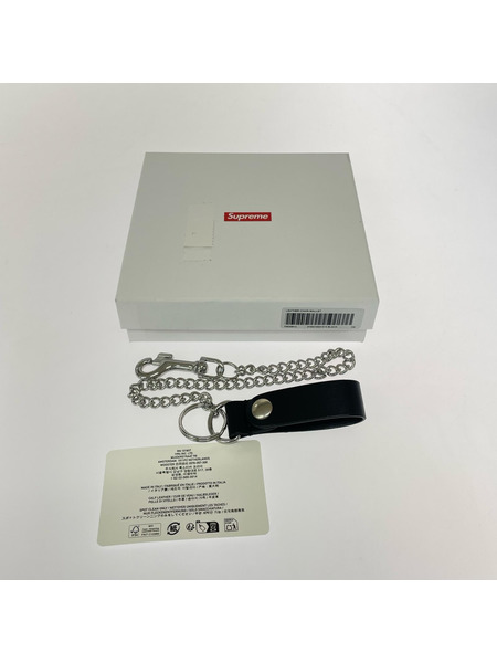 Supreme 25AW Leather Chain Wallet Black レザーウォレット 黒