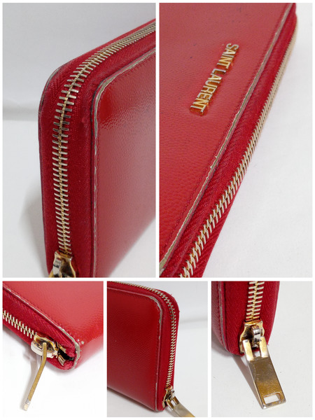 SAINT LAURENT長財布 ラウンドファスナー/340841/RED