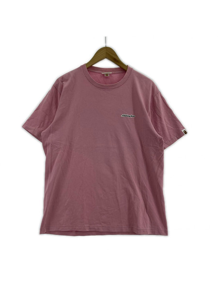 A BATHING APE 半袖Tシャツ・カットソー ロゴワッペン バックプリント SS TEE ピンク