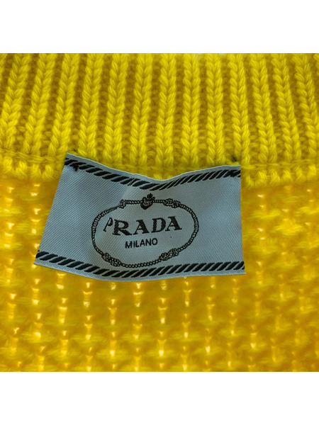 レディースラグ衣料 PRADA P24T0A イエロー サイズ42 カシミヤ