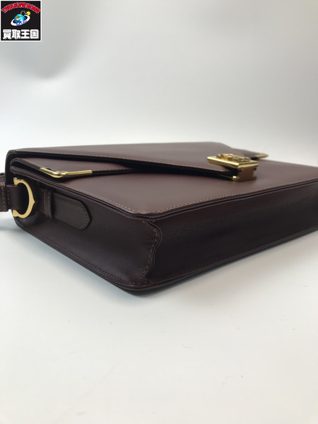 Cartier カルティエ ショルダーバッグ マストライン　Wフラップ レザー レッド