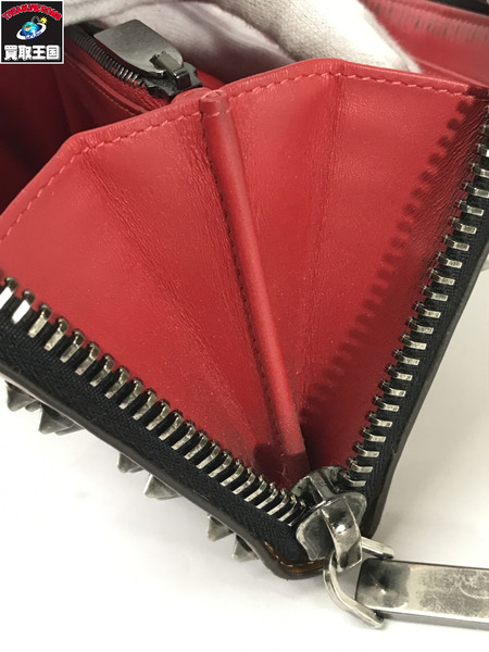 ルブタン 長財布 1175061 CUIR ロゴスタッズ ラウンドファスナー 茶