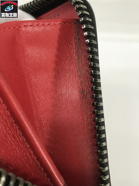 ルブタン 長財布 1175061 CUIR ロゴスタッズ ラウンドファスナー 茶