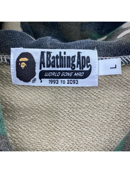 A BATHING APE パーカー(ジップアップ) MAP CAMO FULL ZIP HOODIE (L)