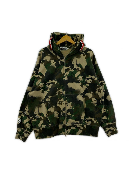 A BATHING APE パーカー(ジップアップ) MAP CAMO FULL ZIP HOODIE (L)