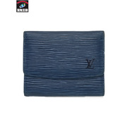 LV コンパクトウォレット エピ ポルト・12 カルトクレディ カードケース 青