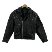 ECHTES LEDER ライダース スタッズ ダブルライダース BLK (48)
