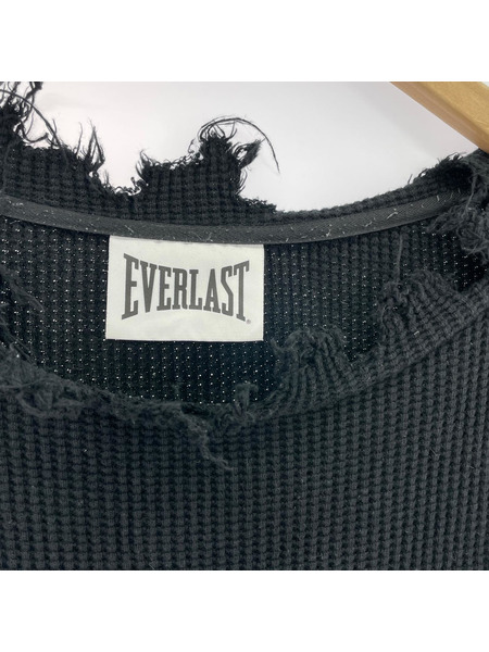 長袖Tシャツ・カットソー EVERLAST ダメージサーマル 黒(F)