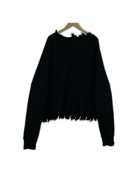 長袖Tシャツ・カットソー EVERLAST ダメージサーマル 黒(F)