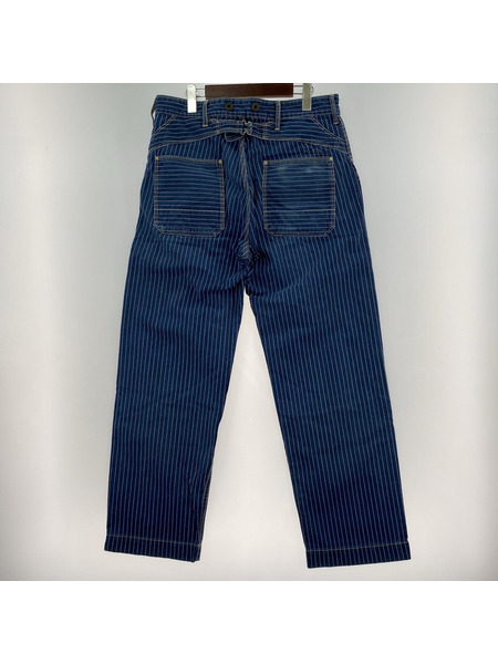 schott パンツ ヒッコリーストライプ デニムストレート (38)NVY[値下]