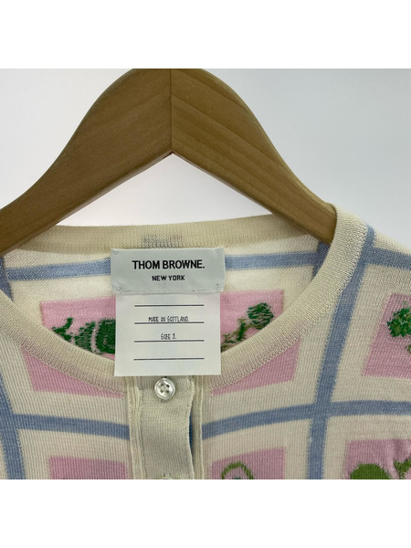 THOM BROWNE カシミヤ シルク デザインカーディガン