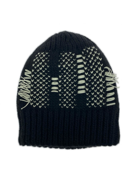 Y-3 ニットキャップ 黒白切替エニット帽