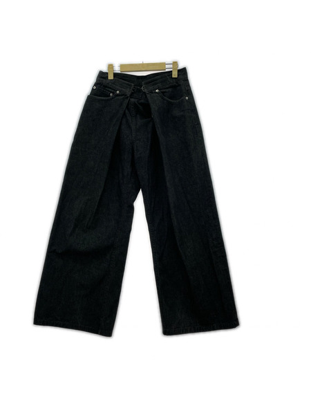 JOHN LAWRENCE SULLIVANWASHED DENIM SUPER WIDE PANTS/M