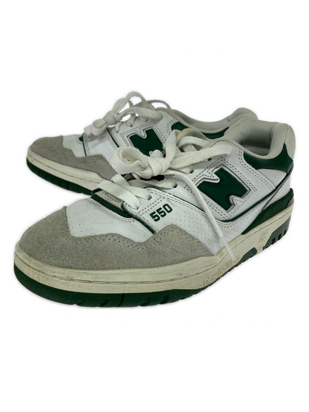 NEW BALANCE スニーカー BB550WT1 白緑 26cm