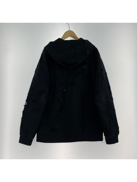 GIVENCHY パーカー デストロイ ダメージ加工 プルオーバーパーカー 黒(L)