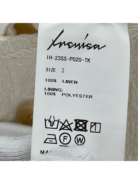 パンツ IRENISA 23SS ツータックリネンワイドショートパンツ