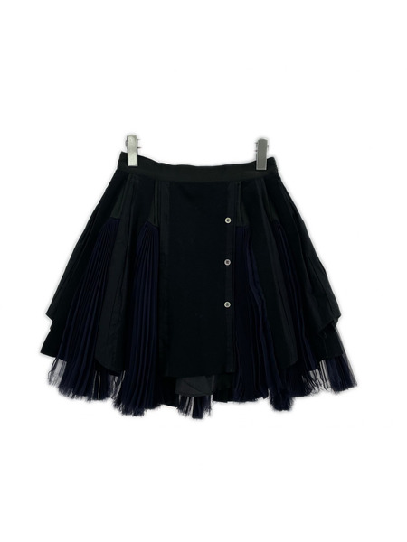 Sacai ミニスカート プリーツミニスカート 1 ネイビー｜商品番号