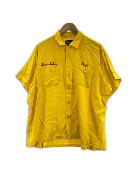 半袖シャツ King Louie 50s ボウリングシャツ 黄
