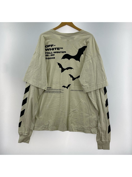 OFF-WHITE 長袖Tシャツ・カットソー 19AW Diag Bats Double Sleeve Tee L