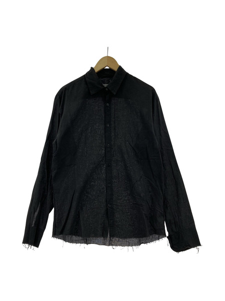 ELENA DAWSON カットオフ ロングスリーブシャツ ー ブラック