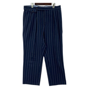 POLO RALPH LAUREN パンツ プリーテッド ストライプ スラックス 34×33 NVY
