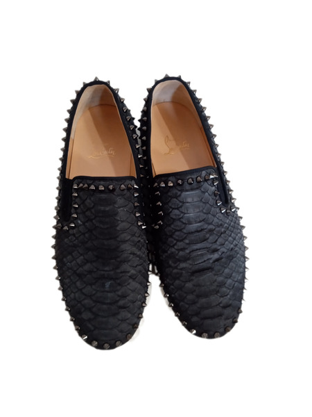 靴 C.Louboutin スタッズ　スリッポン　黒　42.5