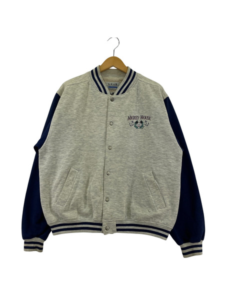 OLD・VINTAGE ジャケット 90s MICKEY MOUSE スタジャン スウェットジャケット (L)
