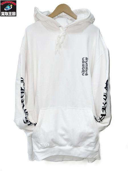 CHROME HEARTS SWTSHRT HD 袖ロゴ プルオーバーパーカー XXL 白
