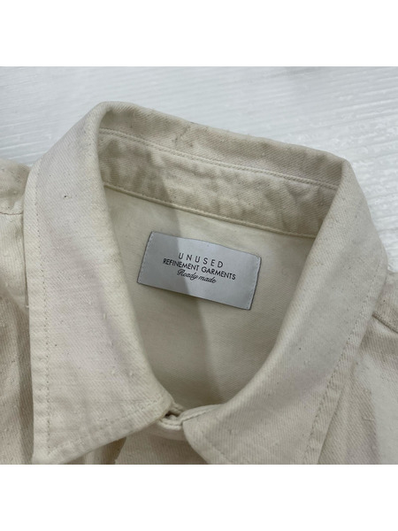 UNUSED ジレ・ベスト 12oz Sleeveless Denim Shirt 白 (3)